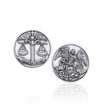 Saint Michael Archangel Sterling Silver Coin TPD3395 - Jewelry